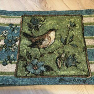 Set Of 4 Vtg Floral & Bird Tapestry Placemats Reversible